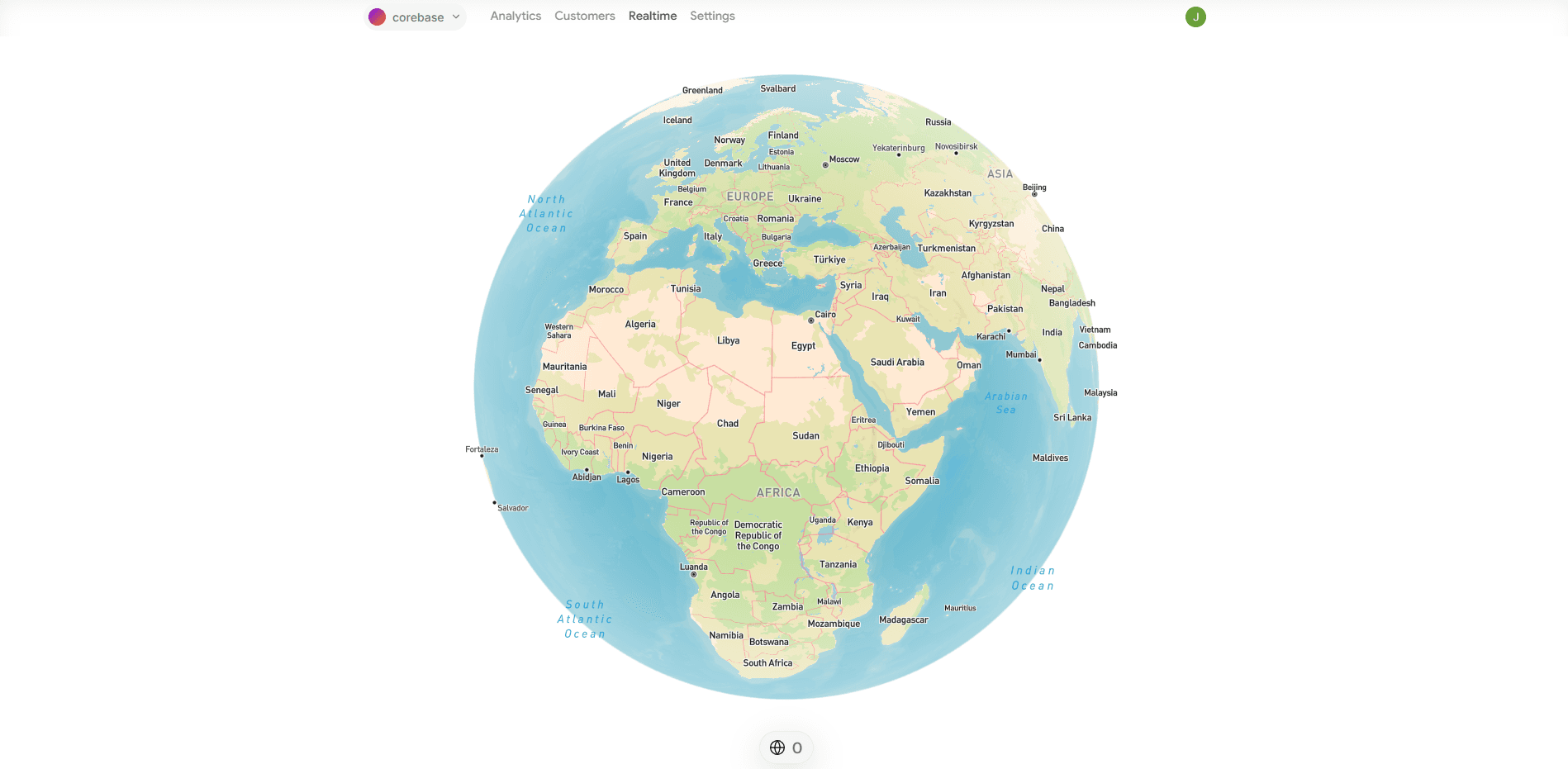 Watch visitors around the world in realtime.